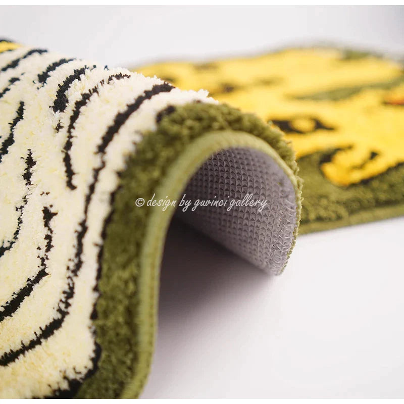 Afralia™ Flying Tiger Leopard Hand Tufted Rug 50x100cm Luxurious Animal Shaped Carpet