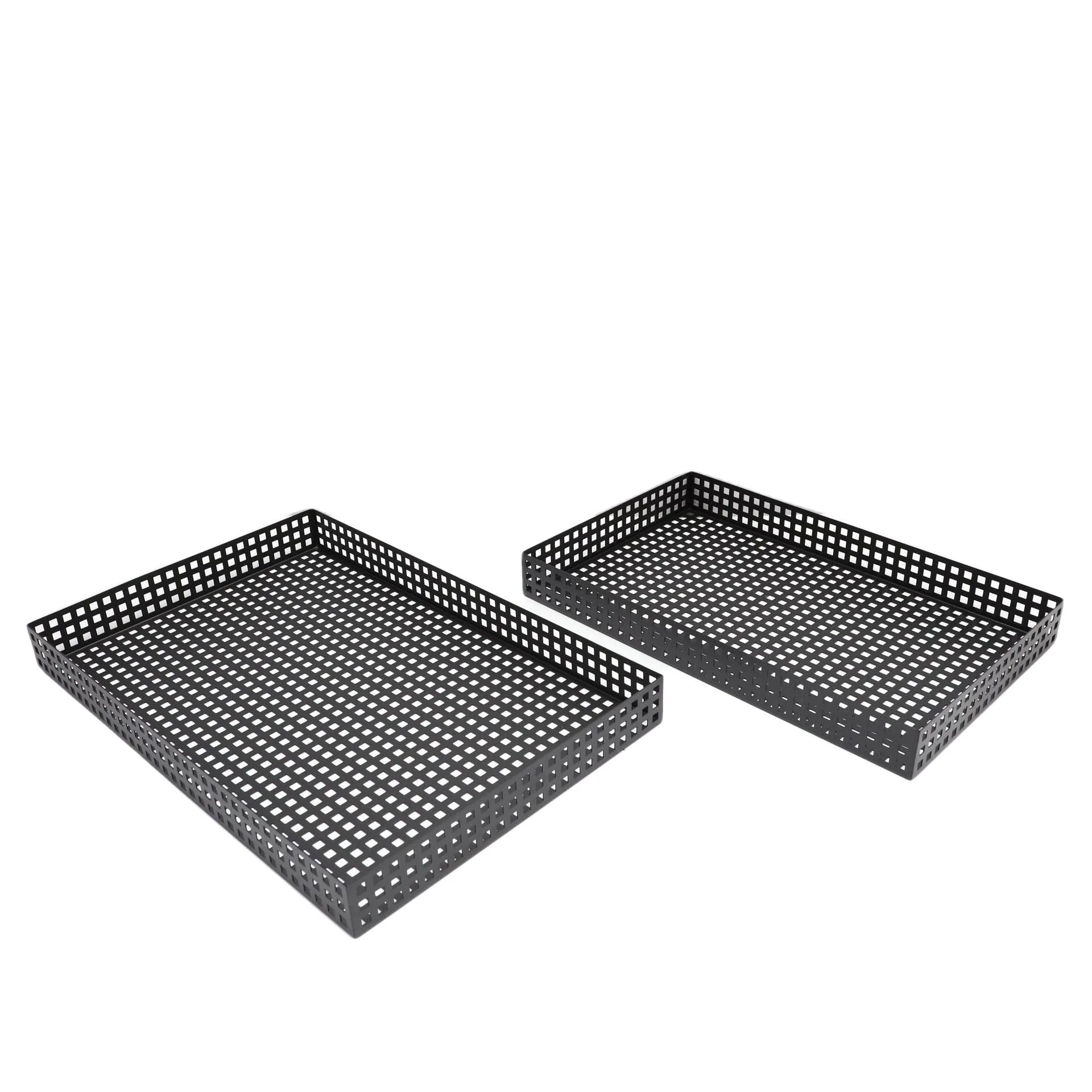 Afralia™ Metal Geometric Tea Tray Fruit Plate Storage Container.