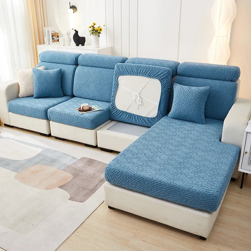 Afralia™ Velvet Sofa Cover Protector Polar Fleece Stretch Slipcovers