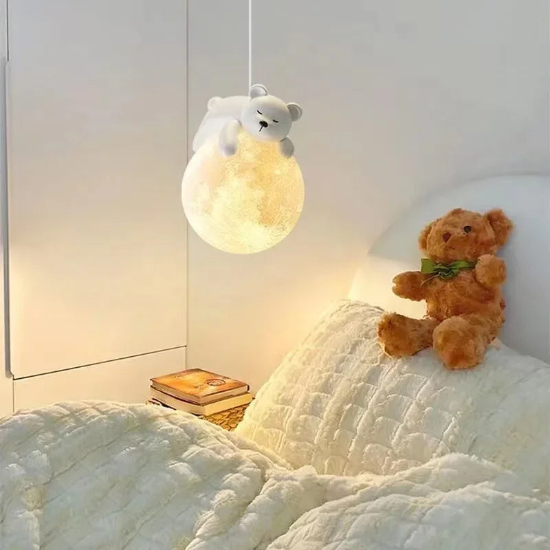 Afralia™ Nordic Little Bear LED Pendant Lamp: Adorable Illumination for Your Space