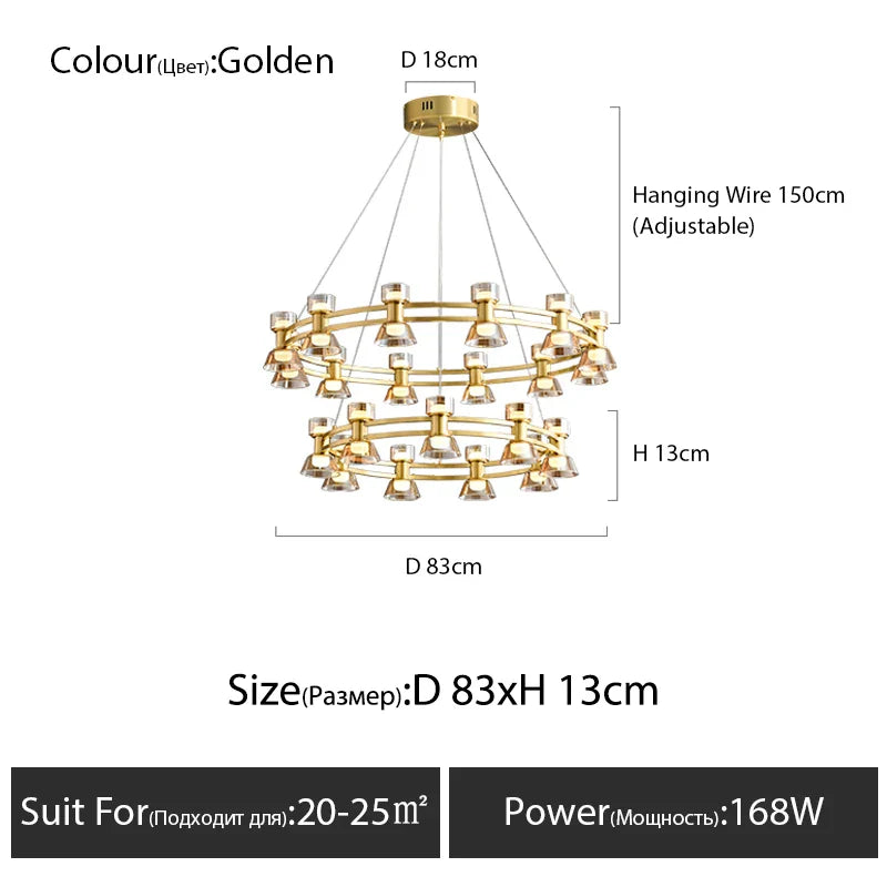 Afralia™ Copper Ring Pendant Lamp for Modern Luxury Living Room, Bedroom, Restaurant, Bar & Home Decor.