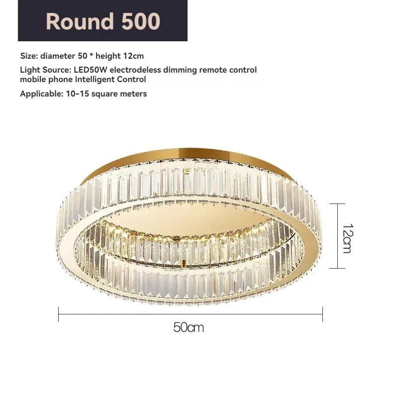 Afralia™ Crystal Circle LED Ceiling Chandelier for Modern Living Spaces