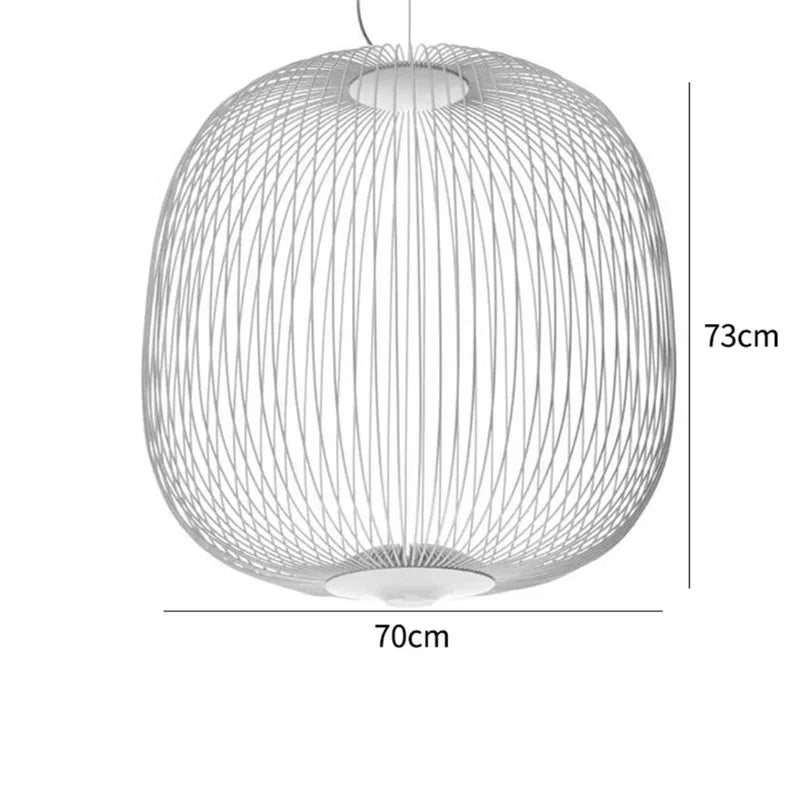 Afralia™ Spokes Pendant: Minimalist Birdcage Hanging Light for Villa, Lobby, Staircase & Home Decor