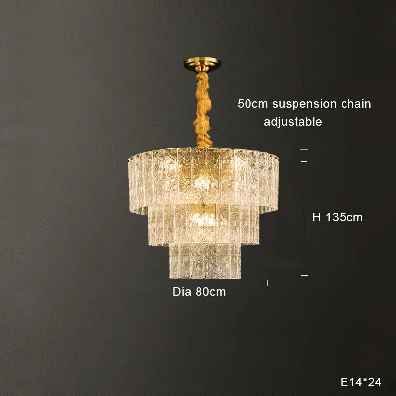 Afralia™ Clear Glass LED Chandelier: Modern Luxury Living Room Art Deco Ceiling Light