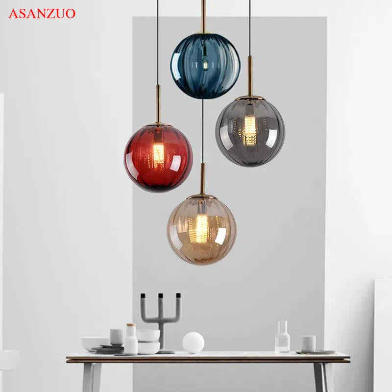 Afralia™ Glass Ball Pendant Lamp: Modern Nordic LED Lighting for Home, Restaurant, Living Room