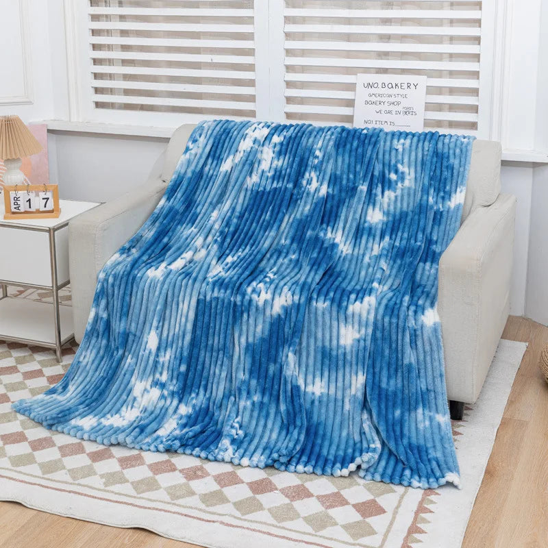 Afralia™ Striped Faux Rabbit Plush Multi Functional Blanket for All Seasons