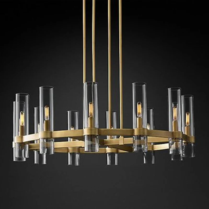 Afralia™ Chrome Glass Chandelier Pendant Lamp LED Lighting Loft Retro Foyer Chandelier