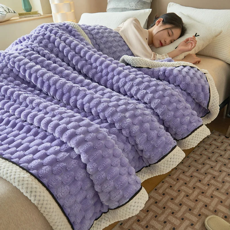 Afralia™ Coral Fleece Warm Blanket: Cozy Thicken Winter Bed Blanket