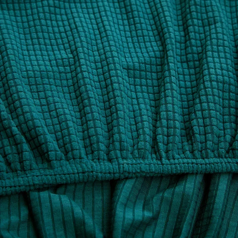 Afralia™ Plain Fleece Stretch Round Sofa Cover Slipcover