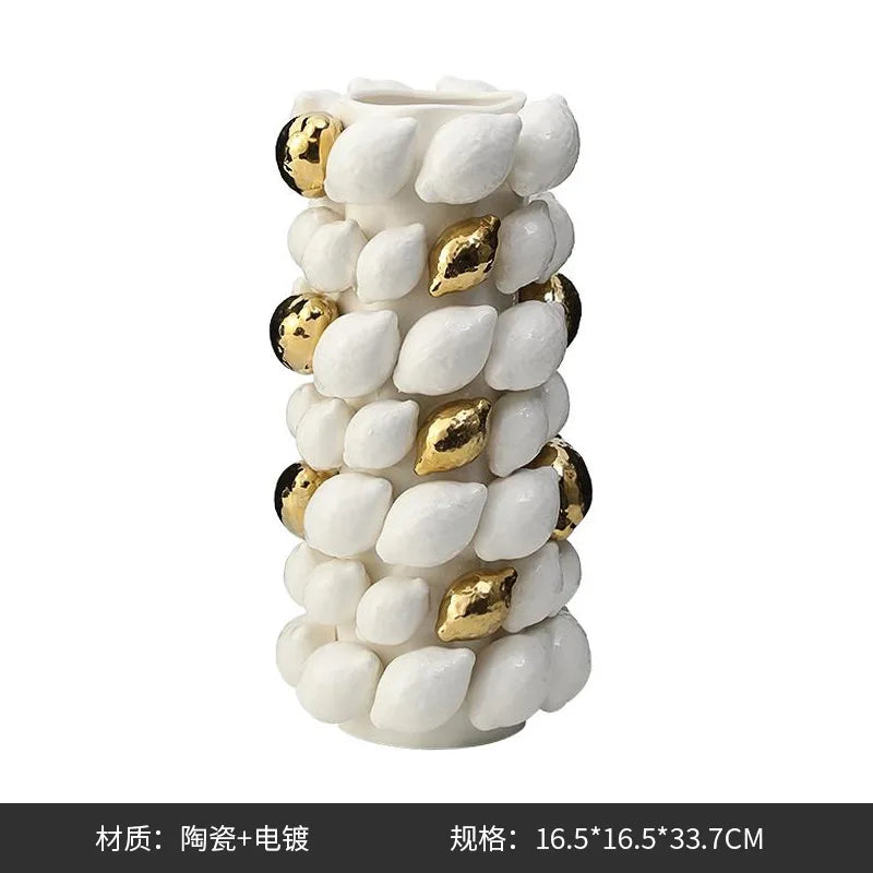 Afralia™ Ceramic Vase: Lemon/carambola Design for Aesthetic Room Decor & Floral Arrangement