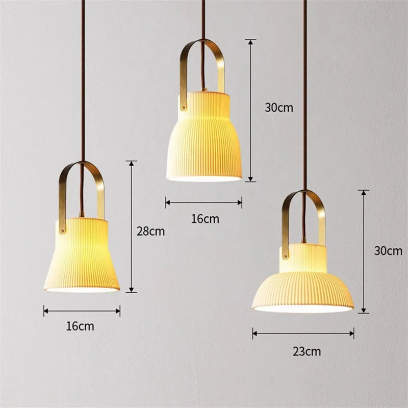 Afralia™ Ceramic LED Pendant Lights - Japanese Style, Nordic Modern Hanging Light