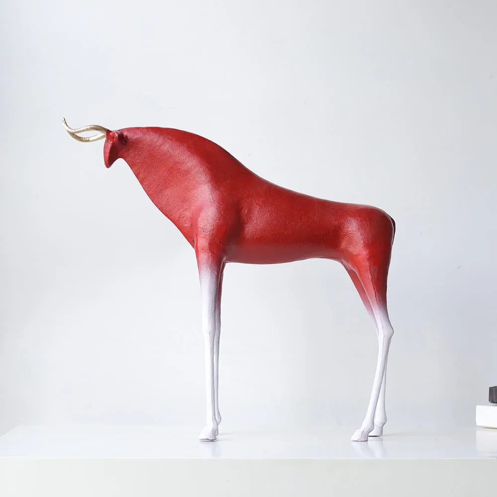 Afralia™ Iron Horse Figurine: Abstract Animal Cattle Ornament for Home Decor