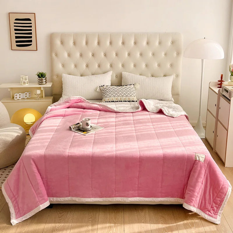 Afralia™ Cozy Imitation Lamb's Wool Blanket - Warmth for Beds, Adults & Kids