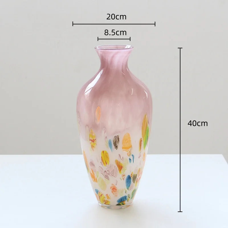 Afralia™ Pink Gradient Glass Vase Hydroponics Terrarium Floral Arrangement Home Decor