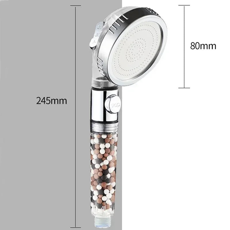 Afralia™ 3-Function High Pressure Water Saving Spa Shower Head with Switch Button