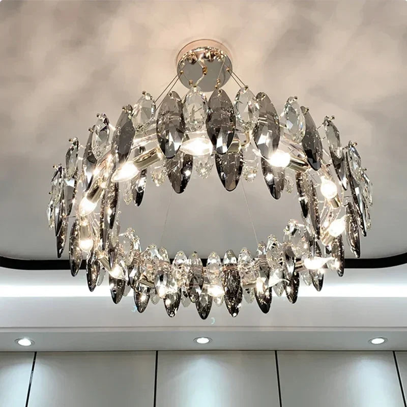 Afralia™ Luxury Crystal Ceiling Chandelier for Home Decor Indoor Lighting Fixtures