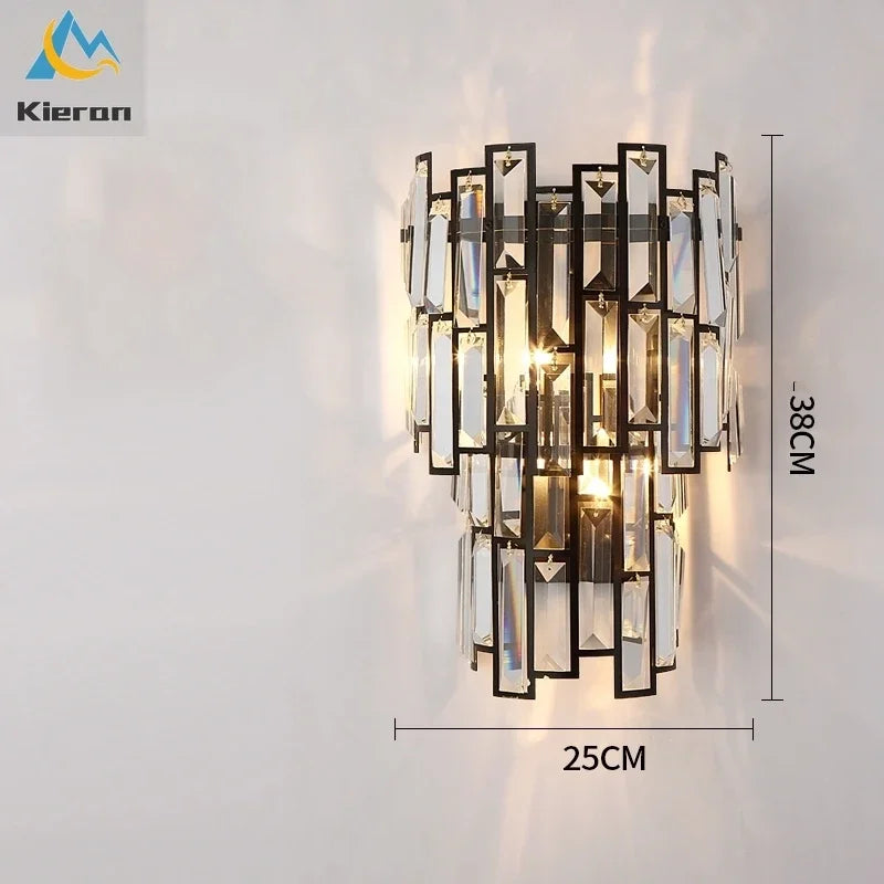 Afralia™ Crystal LED Wall Lamp for Bedroom Living Room Study Minimalist Design