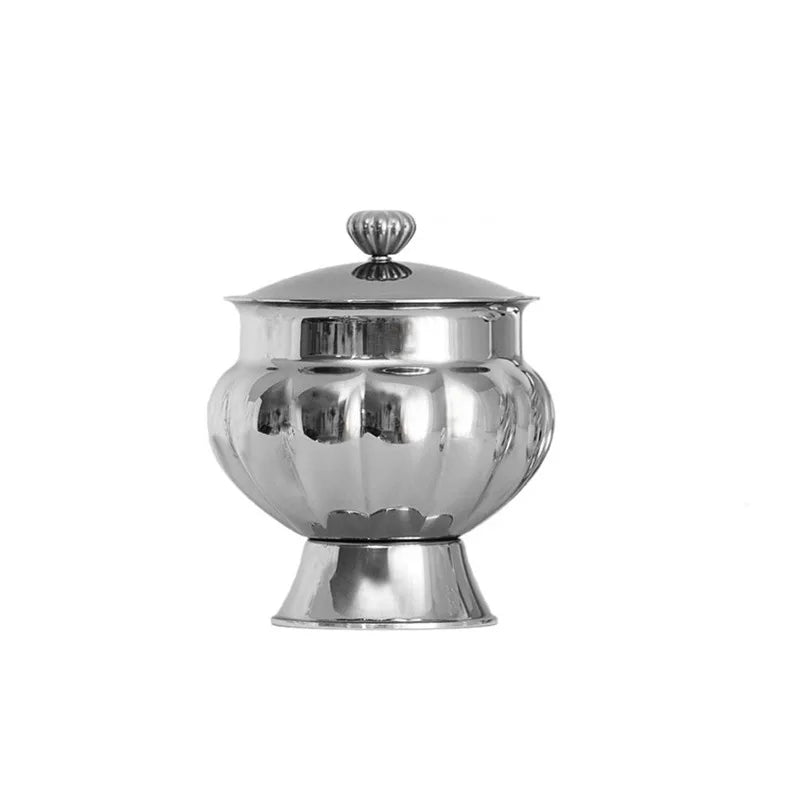 Afralia™ Stainless Steel Candy Storage Tank & Snacks Tray - Retro Art Decoration