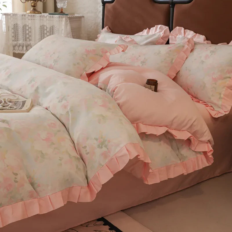 Afralia™ Princess Cotton Bedding Set - All Seasons Comforter Kit