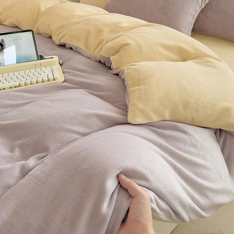 Afralia™ Milk Velvet Duvet Cover: Double-Sided Flannel, Warm & Skin-Friendly Comforter Cover
