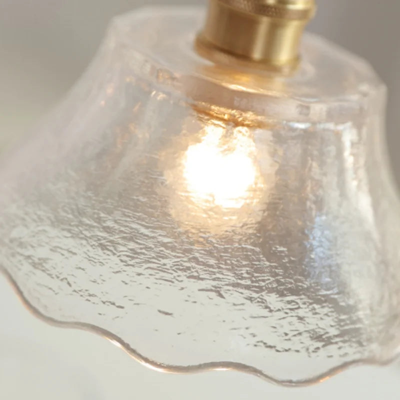 Afralia™ Walnut Wood Clear Glass LED Pendant Lamp - Nordic Modern Hanging Light