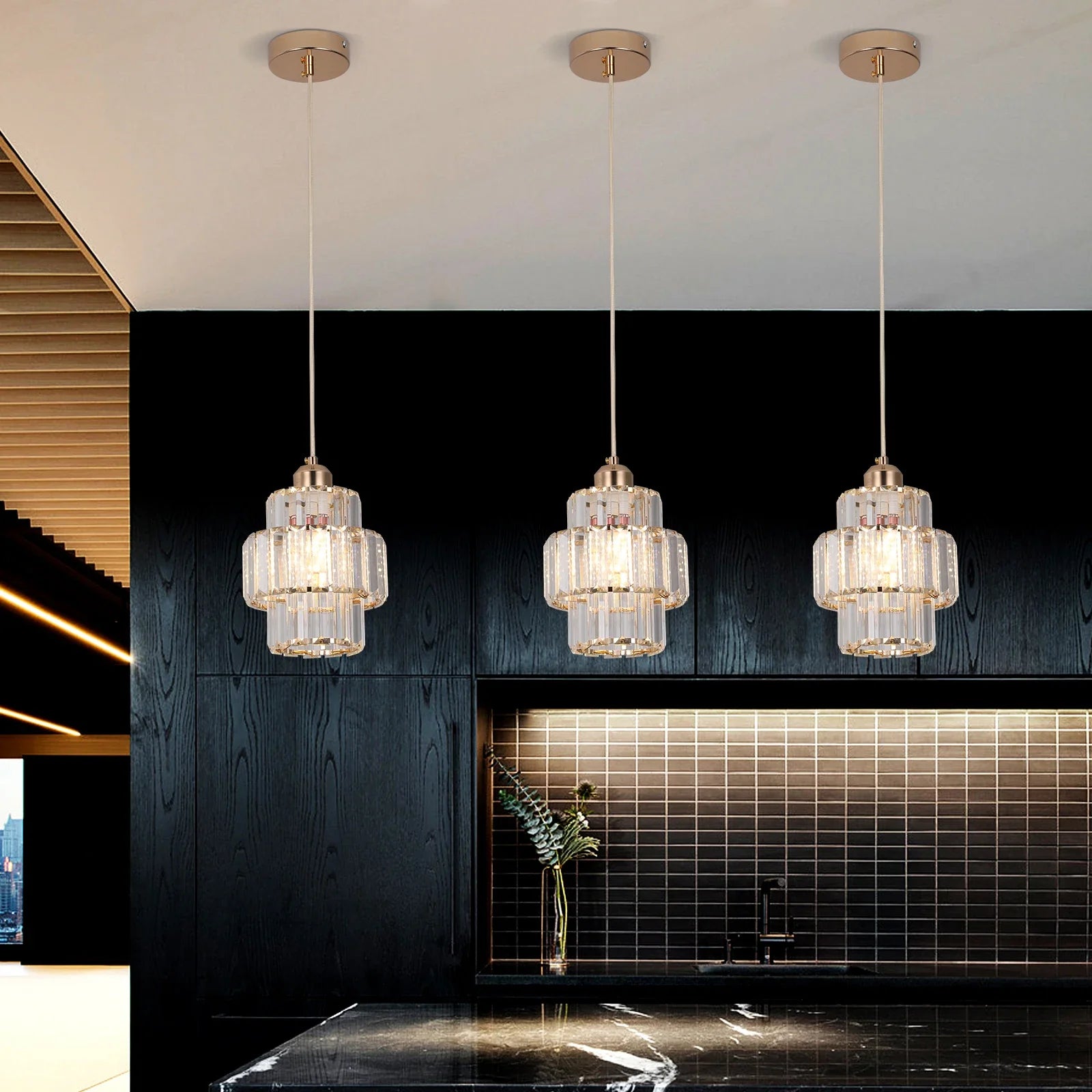 Afralia™ Crystal Pendant Light: Modern Nordic Chandelier for Bedroom, Dining Room, Kitchen Island