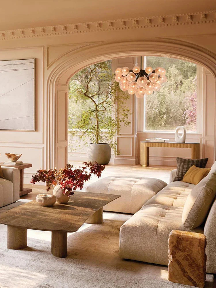 Afralia™ American Glass Bubble LED Chandelier - Trendy Vintage Hanging Lamp for Dinning Room