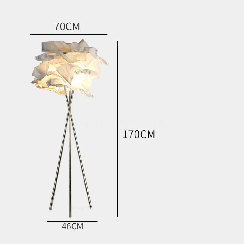 Afralia™ Nordic Paper Cloud Floor Lamp, Indoor Living Room Bedroom LED Lighting