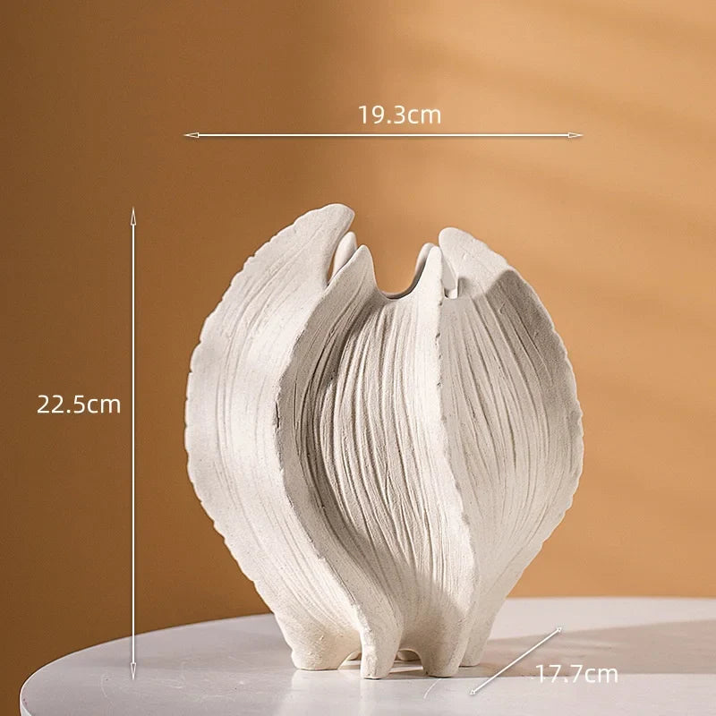 Afralia™ Folded Paths Ceramic Vase Abstract Home Decor Flower Arrangement Accessory