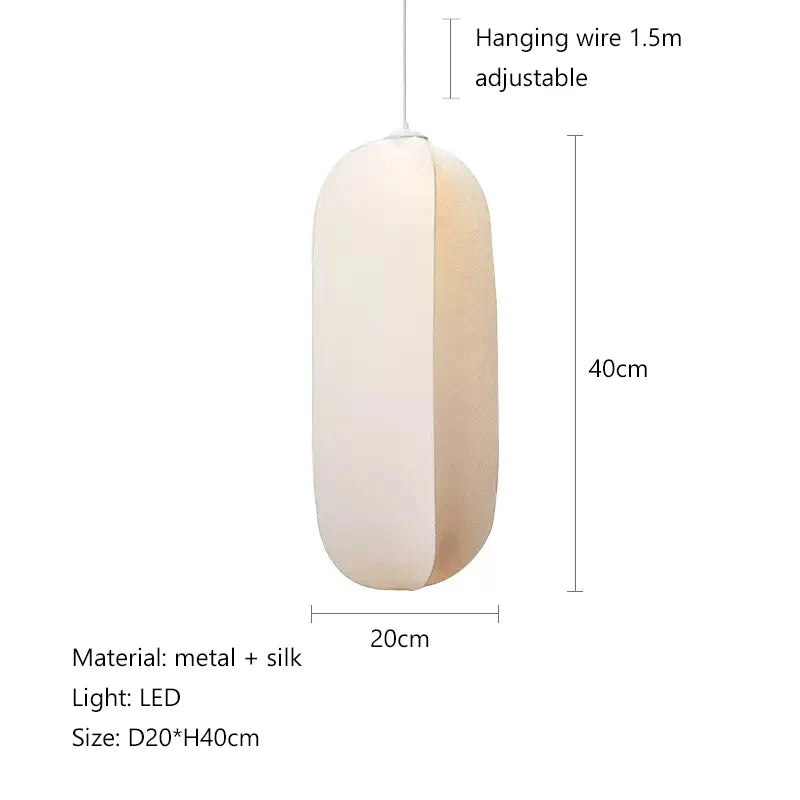 Afralia™ Silk Chandelier: Nordic Wabi Sabi LED Pendant Light for Home, Bar, and Dining Room