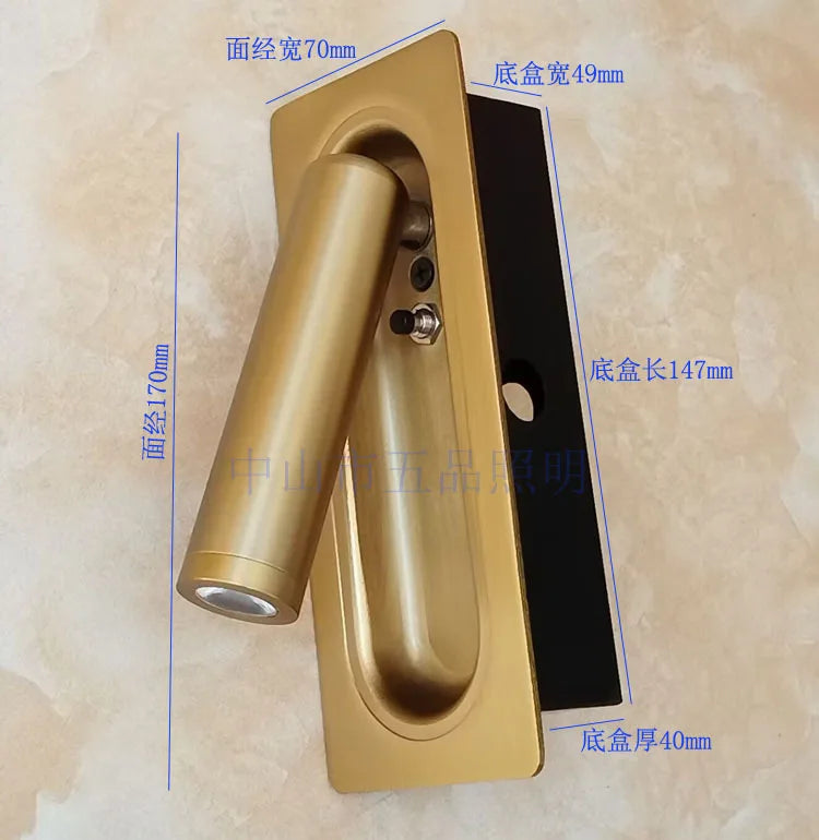 Afralia™ Adjustable Bedside LED Wall Lamp for Modern Hotel Guest Rooms