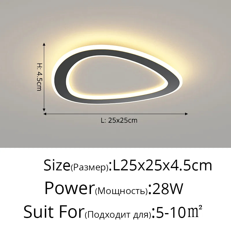 Afralia™ Square LED Ceiling Light 25cm Diameter for Home Kitchen Indoor Lighting