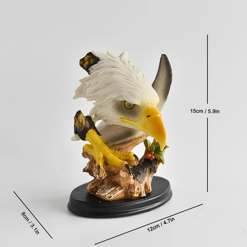 Afralia™ Resin Bald Eagle Sculpture - Simulated Bird Home Decor Figurine