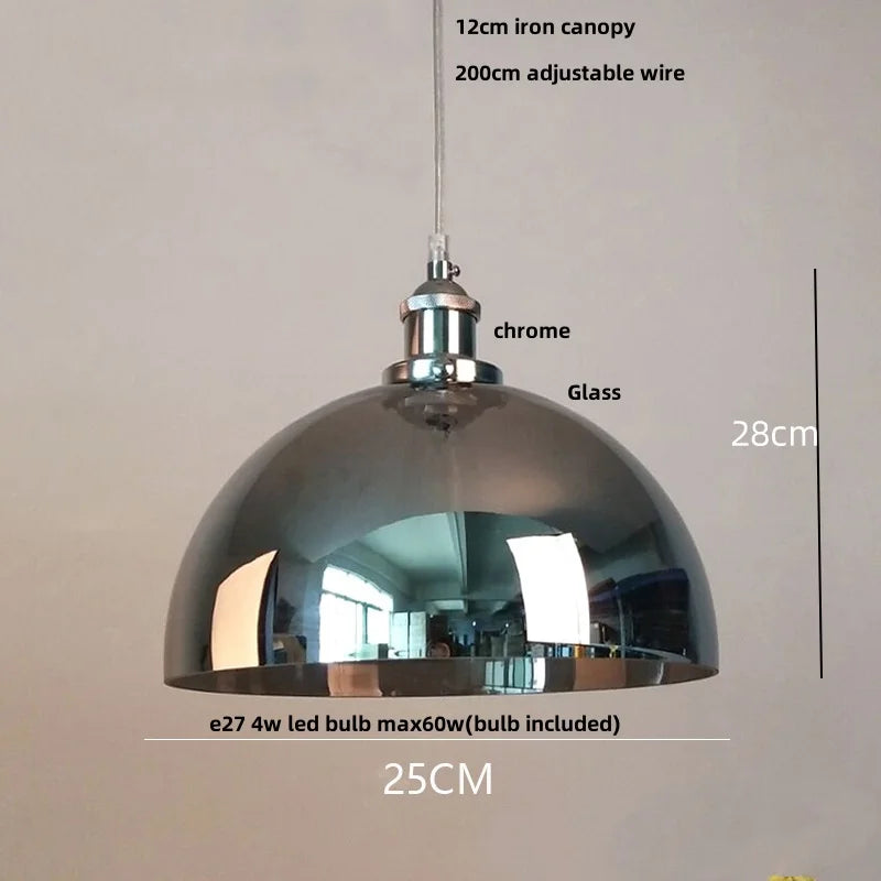 Afralia™ Vintage Copper LED Glass Pendant Lamp for Kitchen Coffee Restaurant Loft