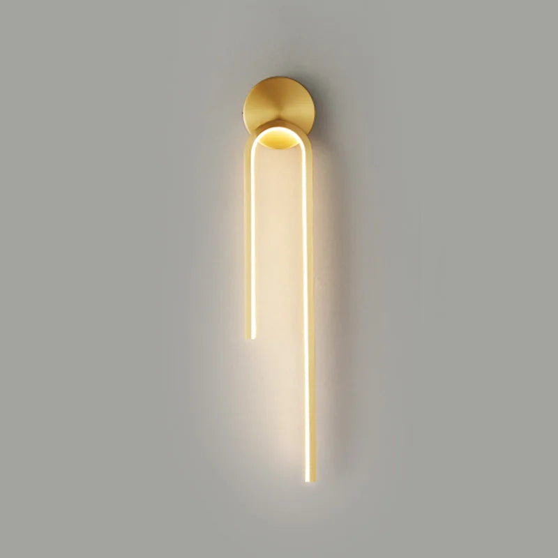 Afralia™ Black Gold LED Wall Lamp Modern Minimalism Indoor Home Decor Fixture