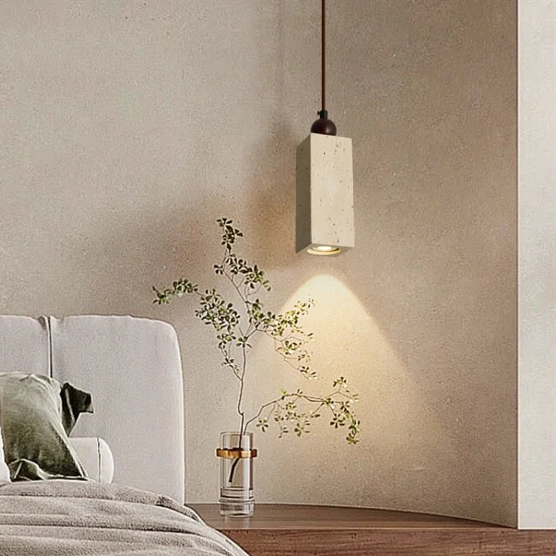 Afralia™ Natural Yellow Cave Stone LED Pendant Light for Home Decor
