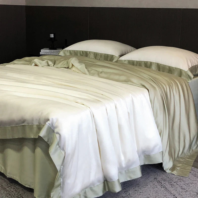 Afralia™ 600TC Lyocell Eucalyptus Fiber Bedding Set: Duvet Cover, Bed Sheet, Pillowcases