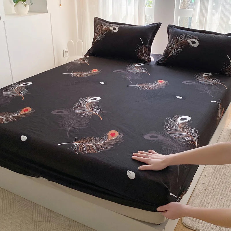 Afralia™ European Brushed Cotton Fitted Sheet for Full Size Mattress