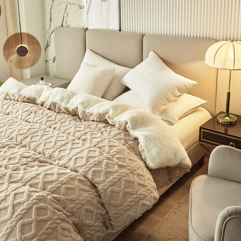 Afralia™ Dual Use Cashmere Duvet Cover: Winter Warm Plush Blanket with Double-sided Fleece