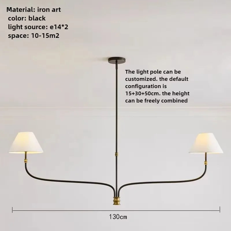 Midcentury Chandelier Minimalist Wrought Iron Light Afralia™ Black Gold Lights