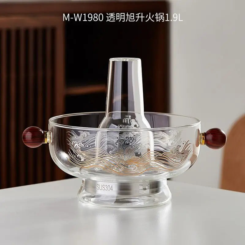 Afralia™ Glass Hotpot: Thickened Heat-Resistant Crystal Pot for Home, Camping, Steaming & Boiling