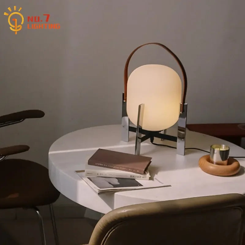 Afralia™ Designer Metal Glass Art Table Lamp LED E27 Modern Light Fixtures for Home or Office