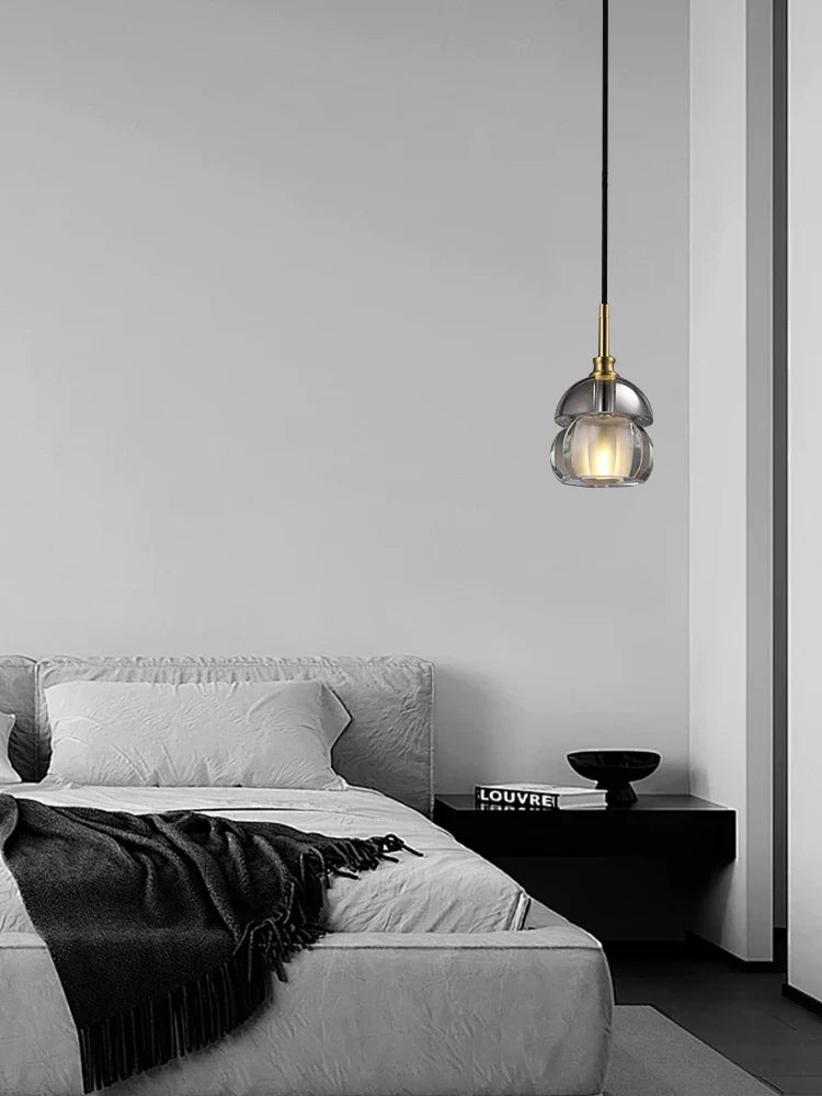 Afralia™ Crystal Copper Pendant Lights Gold Home Decor Glass Hanging Lamp