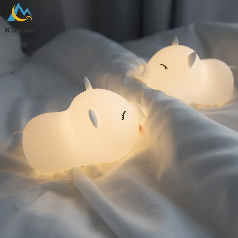 Afralia™ Pig Silicone LED Night Light - Modern Cartoon USB Floor Lamp