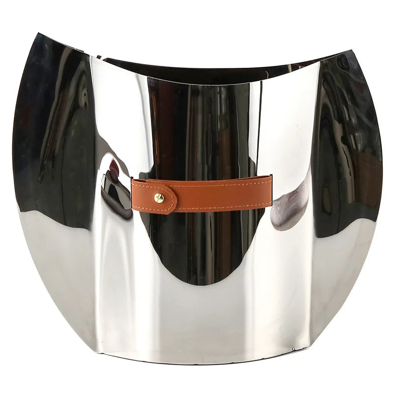 Afralia™ Stainless Steel Oval Vase for Home Decor & Flower Arrangement