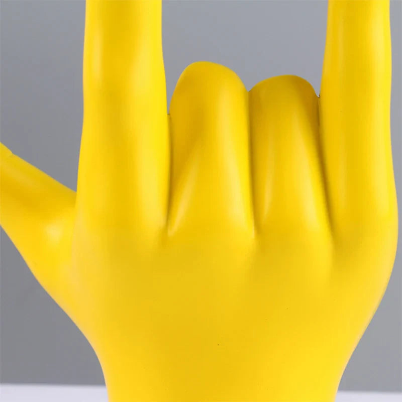 Afralia™ Sign Language "I Love You" Hand Statue Resin Sculpture Ornament