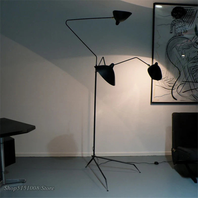 Afralia™ Spider Serge Mouille Industrial LED Floor Lamp for Bedroom Living Room