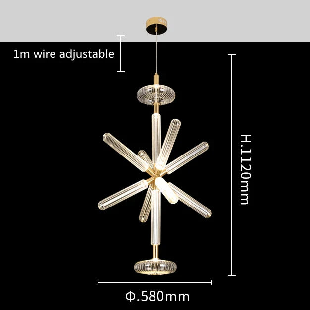 Afralia™ Glass Tubes Chandelier LED Pendant Lamp for Modern Luxury Lighting