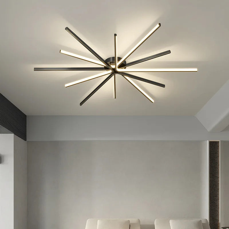 Afralia™ Copper Strip LED Ceiling Lamp - Modern Minimalist Luxury Lighting for Living Room