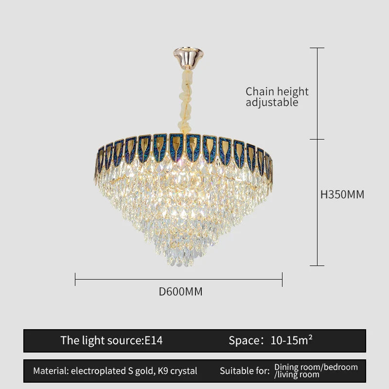 Afralia™ Crystal Chandelier LED Light Modern Luxury Designer for Main Living Room & Hotel